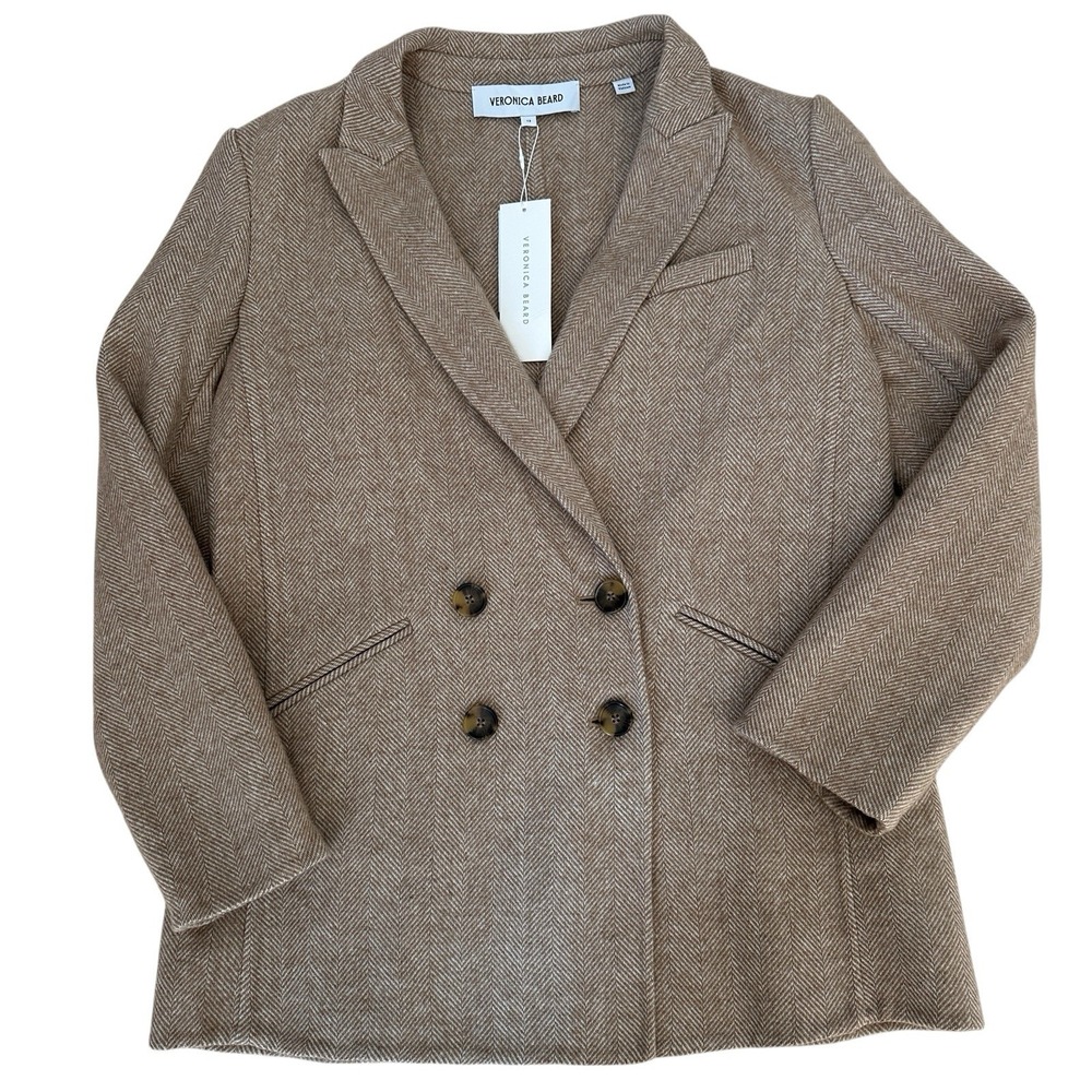 NWT‎ $798 Veronica Beard Oria Double-Breasted Blazer Jacket Size 12 Wool Blend